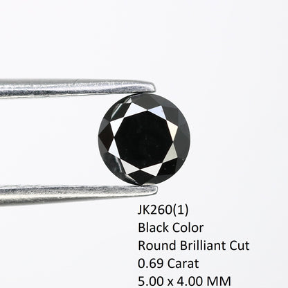 0.69 CT 5.00 mm Fancy Black Round Brilliant Cut Loose Diamond | Perfect for Engagement Rings | Stunning Diamond | Halloween Special Sale
