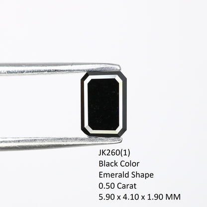 0.50 CT Emerald Cut Loose Salt & Pepper Diamond - Perfect for Custom Wedding Rings - Labor Day Sale