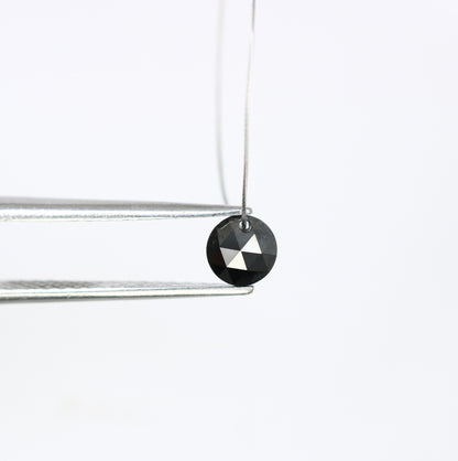 0.83 CT Beautiful Black Round Rose Cut Drilled Beads Diamond For Necklace | Drilled Rose Cut | Round Drilled Diamond | Black Stone Necklace