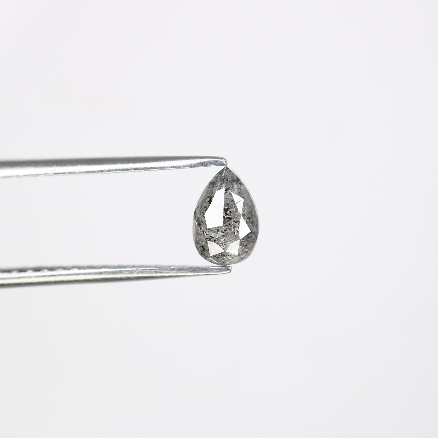 0.76 CT 7.00 MM Loose Pear Shape Salt And Peper Diamond For Wedding Ring | Pear Wedding Ring | Customize Band | Designer Diamond Jewelry