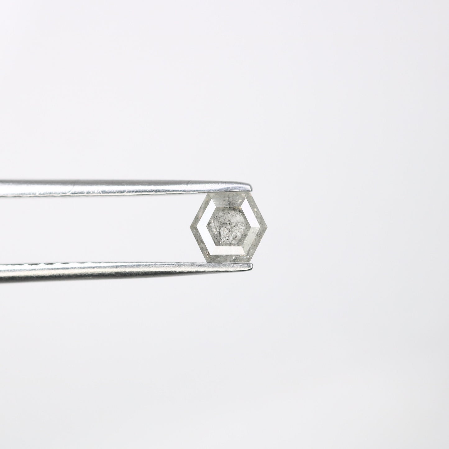 0.56 CT Hexagon Cut Salt and Pepper Diamond - Natural Hexagon Diamond - Salt and Pepper Ring - Gift for Wifey - Gift for mother - jewelry