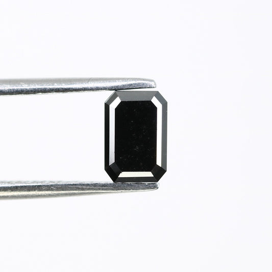 0.67 CT Emerald Cut Loose Salt and Pepper Diamond - Perfect for Wedding Ring - Emerald Shape Diamond for Custom Jewelry Design