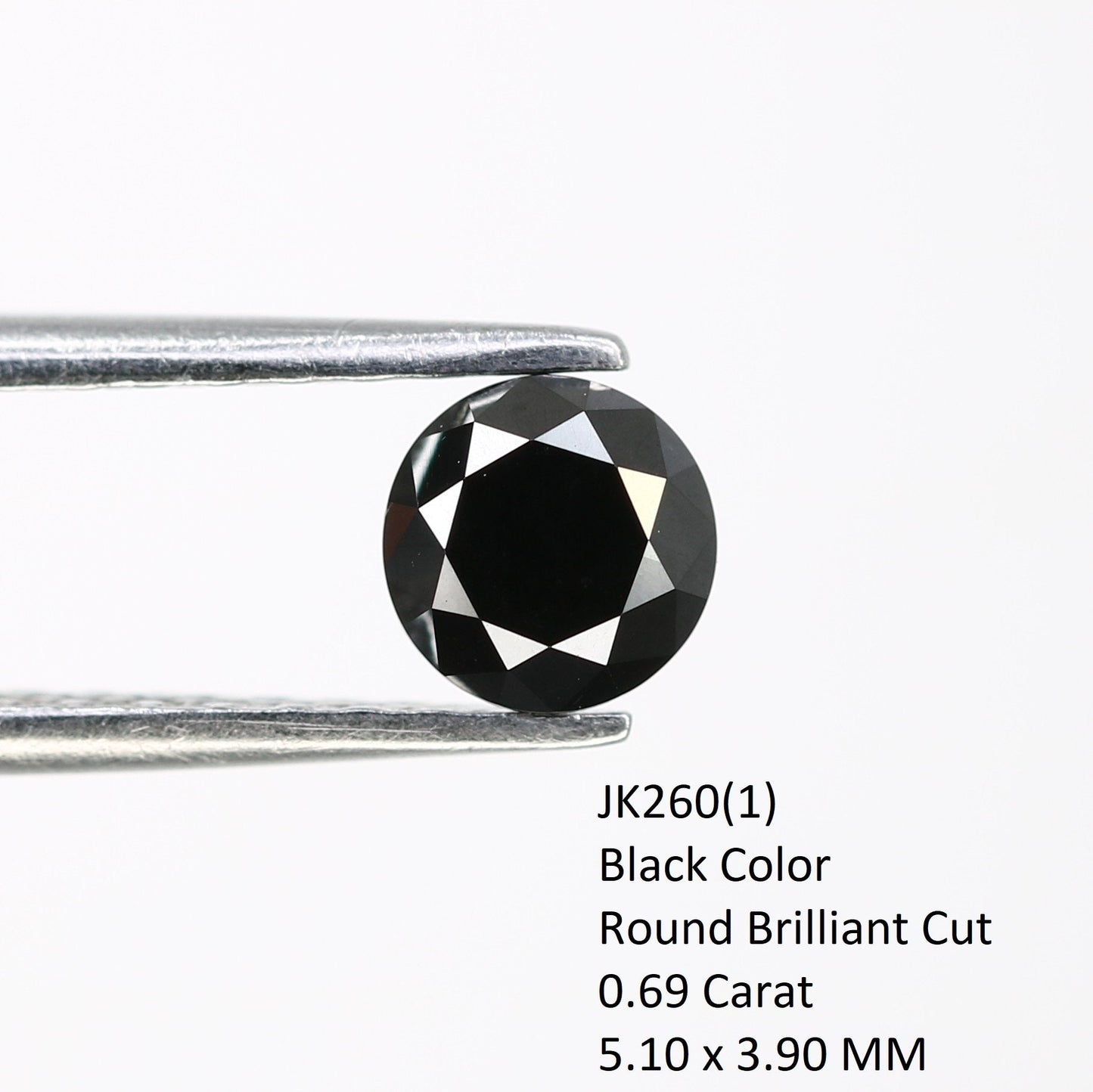 0.69 CT Antique Black Round Brilliant Cut Beautiful Diamond For Engagement Ring | Brilliant Cut Diamond | Black Round Diamond | Gift For Her