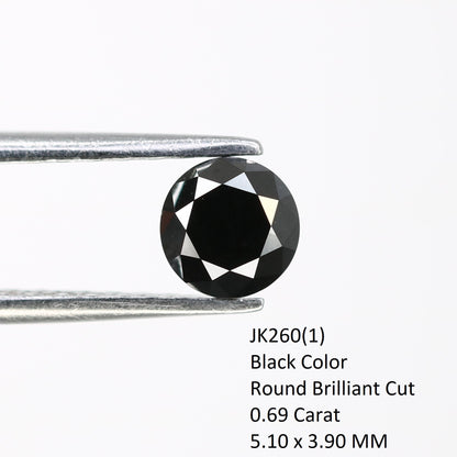0.69 CT Antique Black Round Brilliant Cut Beautiful Diamond For Engagement Ring | Brilliant Cut Diamond | Black Round Diamond | Gift For Her
