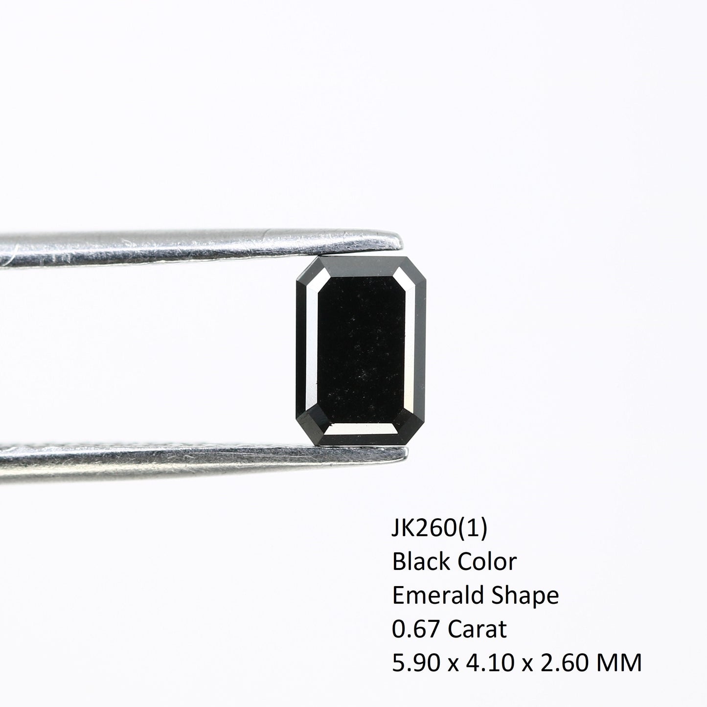 0.67 CT Emerald Cut Loose Salt and Pepper Diamond - Perfect for Wedding Ring - Emerald Shape Diamond for Custom Jewelry Design