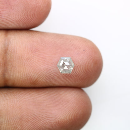 0.56 CT Hexagon Cut Salt and Pepper Diamond - Natural Hexagon Diamond - Salt and Pepper Ring - Gift for Wifey - Gift for mother - jewelry
