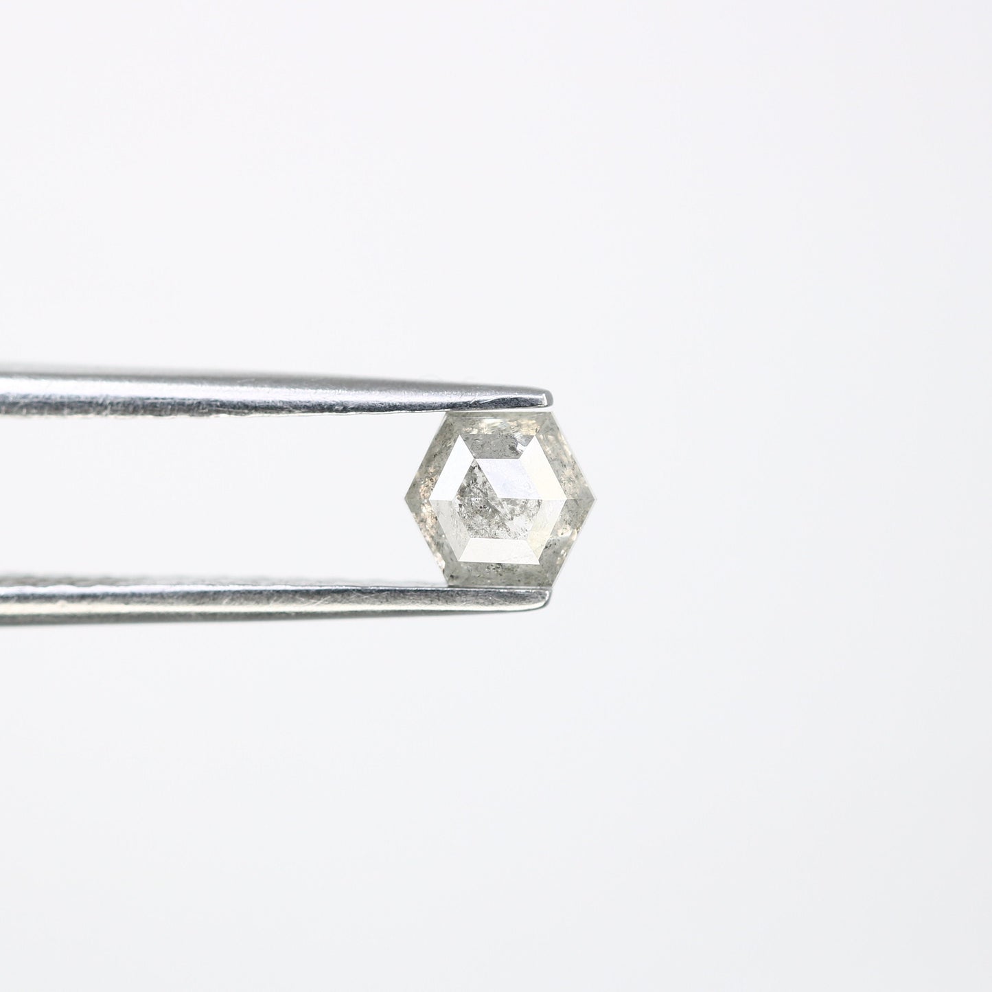 0.56 CT Hexagon Cut Salt and Pepper Diamond - Natural Hexagon Diamond - Salt and Pepper Ring - Gift for Wifey - Gift for mother - jewelry