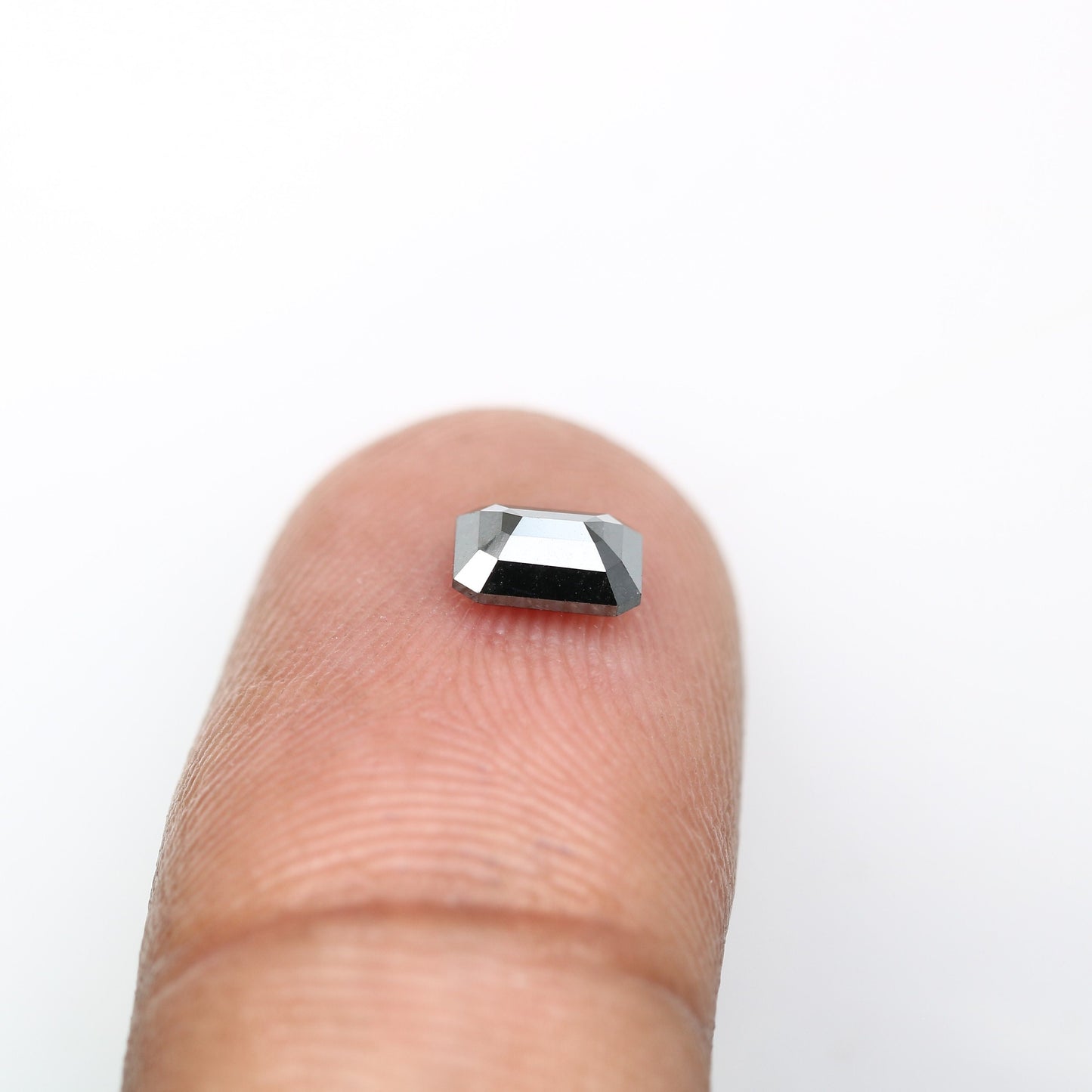 0.67 CT Emerald Cut Loose Salt and Pepper Diamond - Perfect for Wedding Ring - Emerald Shape Diamond for Custom Jewelry Design