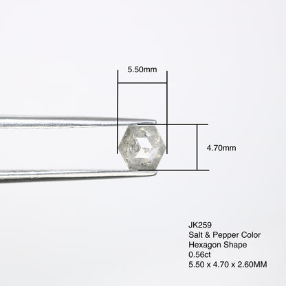 0.56 CT Hexagon Cut Salt and Pepper Diamond - Natural Hexagon Diamond - Salt and Pepper Ring - Gift for Wifey - Gift for mother - jewelry