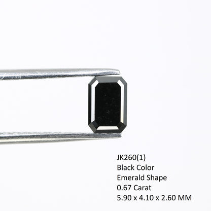 0.67 CT Emerald Cut Loose Salt and Pepper Diamond - Perfect for Wedding Ring - Emerald Shape Diamond for Custom Jewelry Design