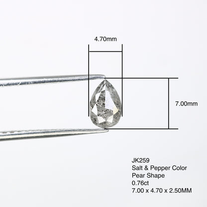 0.76 CT 7.00 MM Loose Pear Shape Salt And Peper Diamond For Wedding Ring | Pear Wedding Ring | Customize Band | Designer Diamond Jewelry