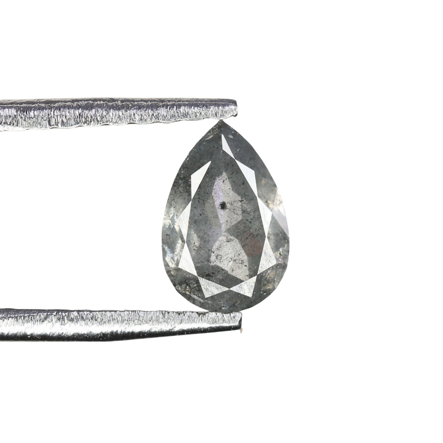 0.39 CT 6 MM Pear Shape Loose Salt And Pepper Galaxy Diamond For Statement Jewelry | Pear Prong Pendant | Pear Halo Ring | Gift For Her