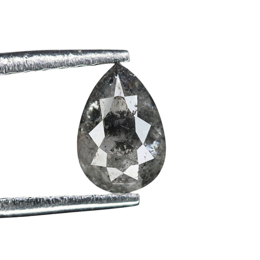 0.44 CT 6 MM Natural Salt And Pepper Loose Pear Shape Diamond For Wedding Ring | Customize Ring | Gift For Him | Gift For HerFor Gold Ring