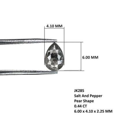0.44 CT 6 MM Natural Salt And Pepper Loose Pear Shape Diamond For Wedding Ring | Customize Ring | Gift For Him | Gift For HerFor Gold Ring