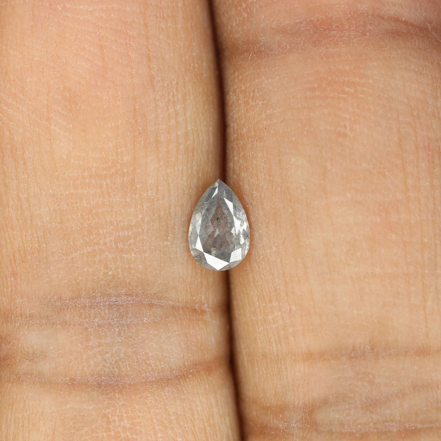 0.39 CT 6 MM Pear Shape Loose Salt And Pepper Galaxy Diamond For Statement Jewelry | Pear Prong Pendant | Pear Halo Ring | Gift For Her
