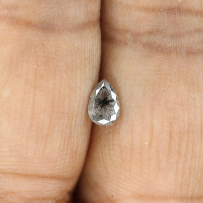 0.44 CT 6 MM Natural Salt And Pepper Loose Pear Shape Diamond For Wedding Ring | Customize Ring | Gift For Him | Gift For HerFor Gold Ring