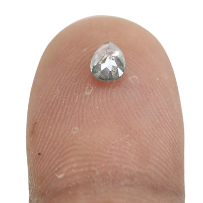 0.39 CT 6 MM Pear Shape Loose Salt And Pepper Galaxy Diamond For Statement Jewelry | Pear Prong Pendant | Pear Halo Ring | Gift For Her