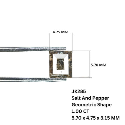 1.00 CT Square Shape Loose Salt And Pepper Galaxy Diamond For Proposal Ring | Customize Ring | Unique Diamond Ring | Designer Jewelry Maker