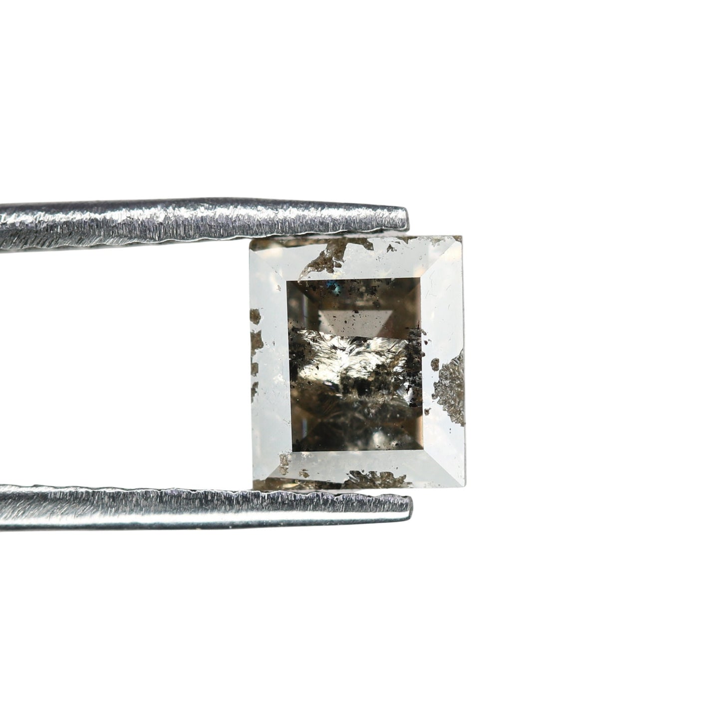1.00 CT Square Shape Loose Salt And Pepper Galaxy Diamond For Proposal Ring | Customize Ring | Unique Diamond Ring | Designer Jewelry Maker