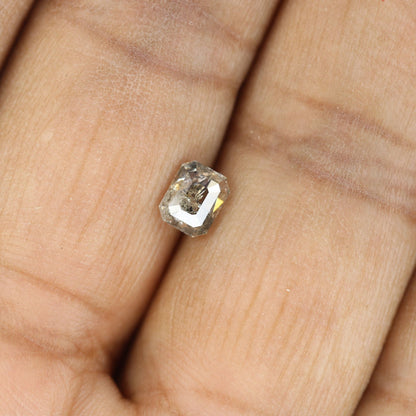 0.73 CT Emerald Cut Loose Diamond - Salt and Pepper Emerald Shape Diamond - Emerald For Wedding Ring - LABORDAY Offer - Customize Jewelry