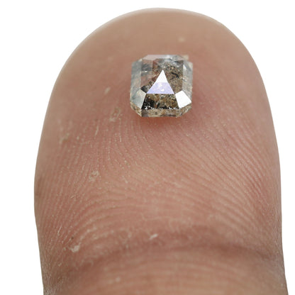 0.73 CT Emerald Cut Loose Diamond - Salt and Pepper Emerald Shape Diamond - Emerald For Wedding Ring - LABORDAY Offer - Customize Jewelry