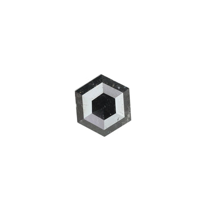 0.88 CT Hexagon Cut Salt and Pepper Diamond - Natural Hexagon Diamond - Salt and Pepper Ring - Gift for Wifey - Gift for mother - jewelry