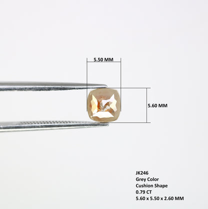 0.79 CT Cushion Cut Salt and Pepper Rustic Diamond Ring - Unique Gemstone for Custom Gold Rings & Distinctive Jewelry Creations