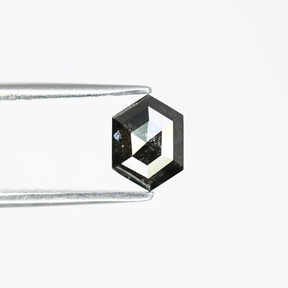 0.78 CT Hexagon Cut Salt and Pepper Diamond - Natural Hexagon Diamond - Salt and Pepper Ring - Gift for Wifey - Gift for mother - jewelry