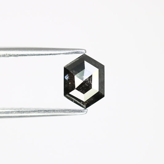 0.78 CT Hexagon Cut Salt and Pepper Diamond - Natural Hexagon Diamond - Salt and Pepper Ring - Gift for Wifey - Gift for mother - jewelry