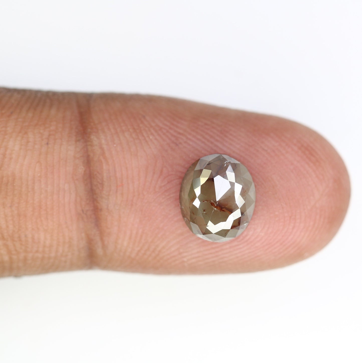 2.51 CT Oval Salt and Pepper Rustic Diamond Ring - Unique Gemstone for Custom Gold Rings & Statement Jewelry Designs