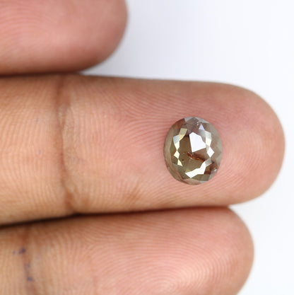 2.51 CT Oval Salt and Pepper Rustic Diamond Ring - Unique Gemstone for Custom Gold Rings & Statement Jewelry Designs