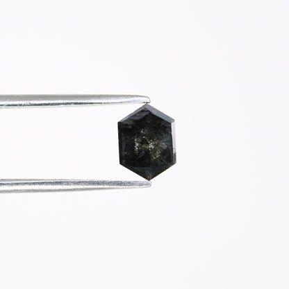 0.78 CT Hexagon Cut Salt and Pepper Diamond - Natural Hexagon Diamond - Salt and Pepper Ring - Gift for Wifey - Gift for mother - jewelry