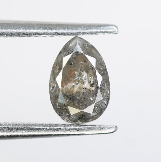 One-of-a-Kind: 0.53 Carat Pear Cut Salt & Pepper Diamond Engagement Ring