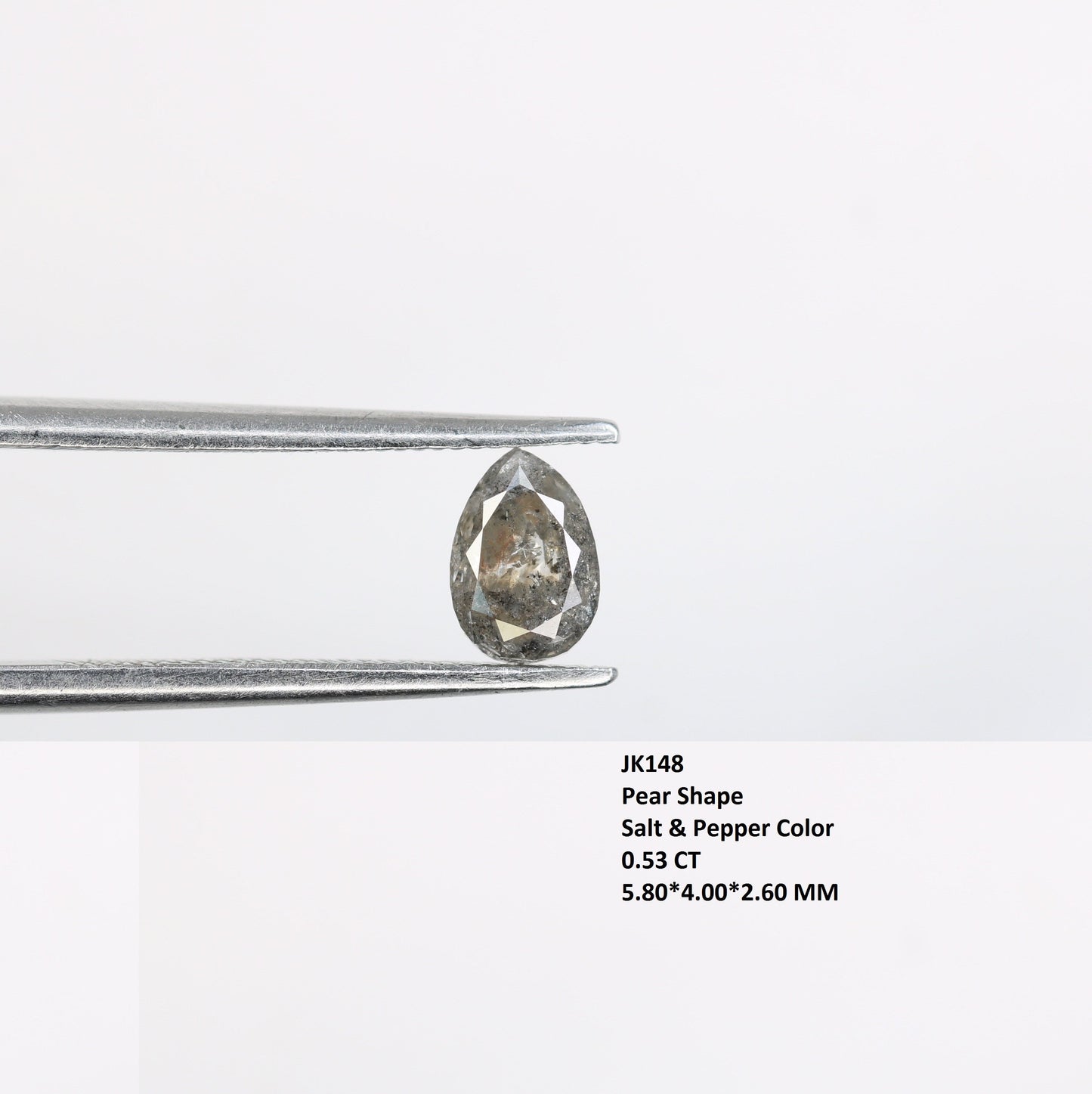 One-of-a-Kind: 0.53 Carat Pear Cut Salt & Pepper Diamond Engagement Ring