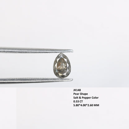 One-of-a-Kind: 0.53 Carat Pear Cut Salt & Pepper Diamond Engagement Ring