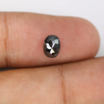 1.35 CT Oval Salt and Pepper Diamond - Unique Engagement Ring, Custom Gold Jewelry & Distinctive Gemstone for Special Occasions