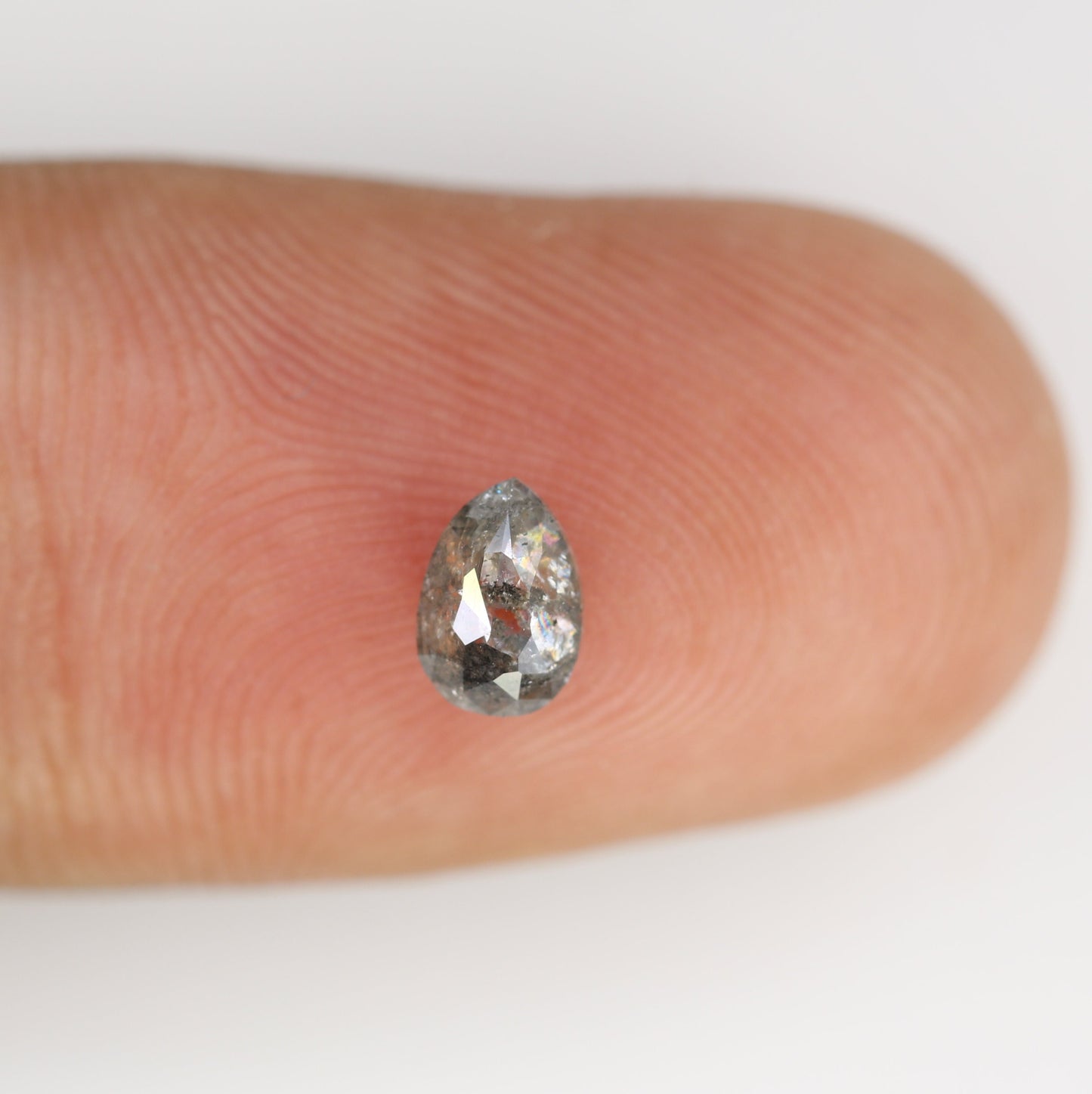 One-of-a-Kind: 0.53 Carat Pear Cut Salt & Pepper Diamond Engagement Ring