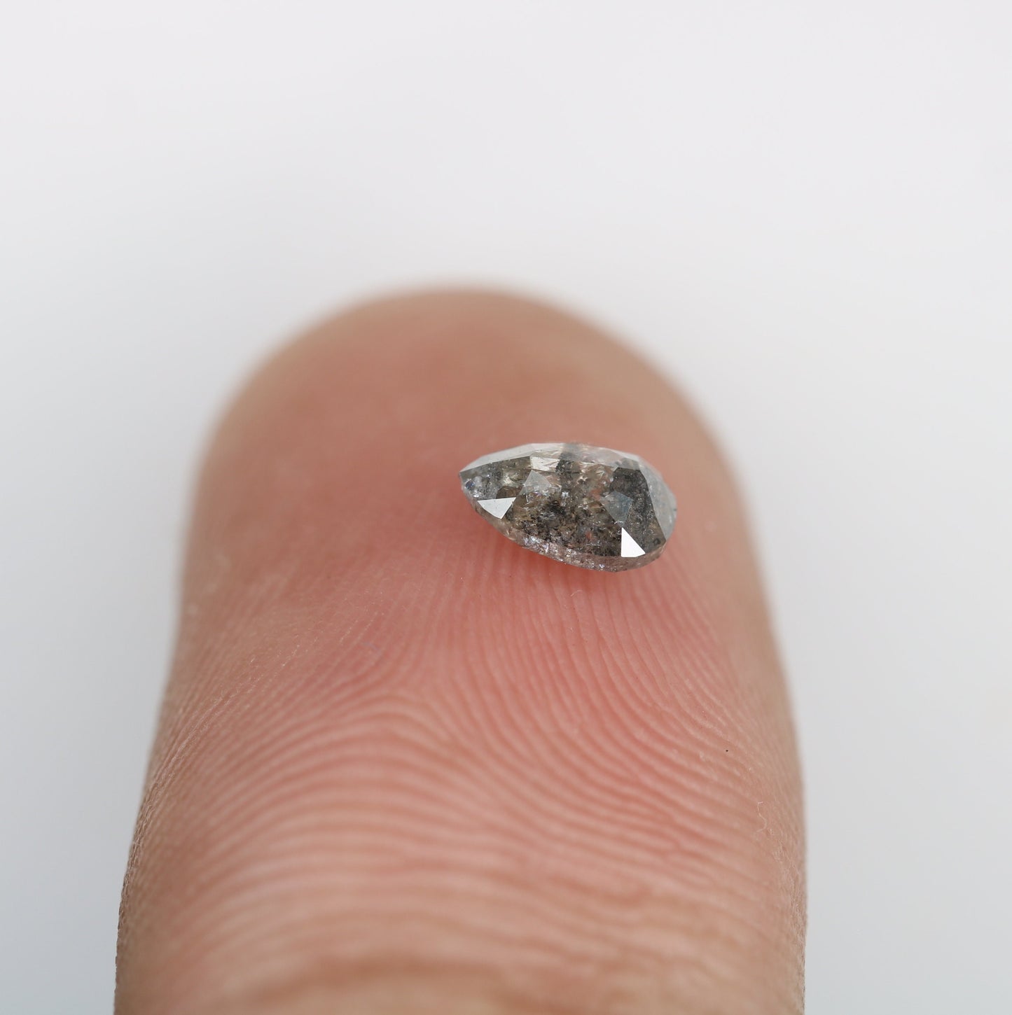 One-of-a-Kind: 0.53 Carat Pear Cut Salt & Pepper Diamond Engagement Ring
