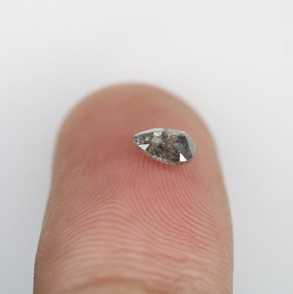 One-of-a-Kind: 0.53 Carat Pear Cut Salt & Pepper Diamond Engagement Ring