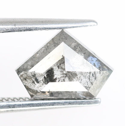 1.36 CT Unique Shield Cut Salt and Pepper Diamond For handmade necklace pendant Black/Grey crystal Diamond for Engagement Gold Ring Gift