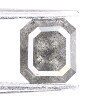 1.64 CT Emerald Cut Loose Diamond - Salt and Pepper Emerald Shape Diamond - Emerald For Wedding Ring - LABORDAY Offer - Customize Jewelry