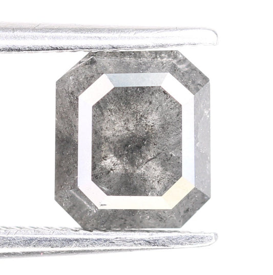 1.64 CT Emerald Cut Loose Diamond - Salt and Pepper Emerald Shape Diamond - Emerald For Wedding Ring - LABORDAY Offer - Customize Jewelry