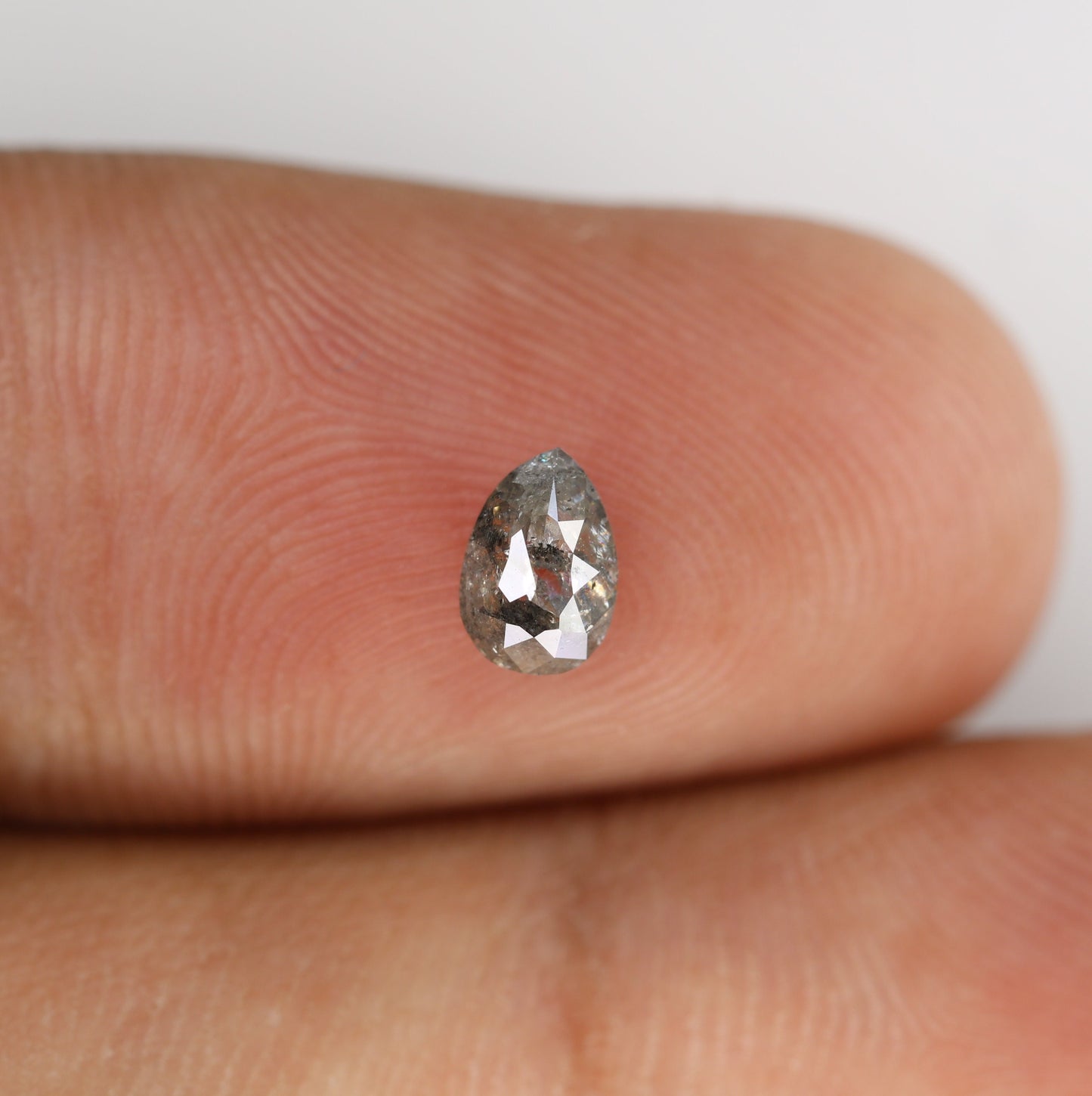 One-of-a-Kind: 0.53 Carat Pear Cut Salt & Pepper Diamond Engagement Ring