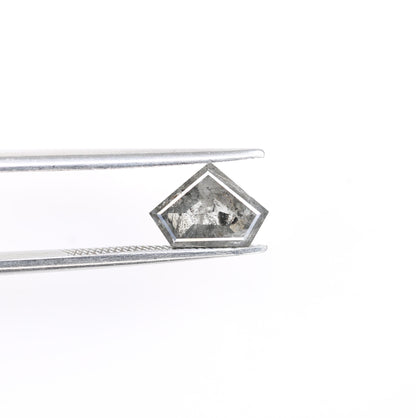 1.36 CT Unique Shield Cut Salt and Pepper Diamond For handmade necklace pendant Black/Grey crystal Diamond for Engagement Gold Ring Gift