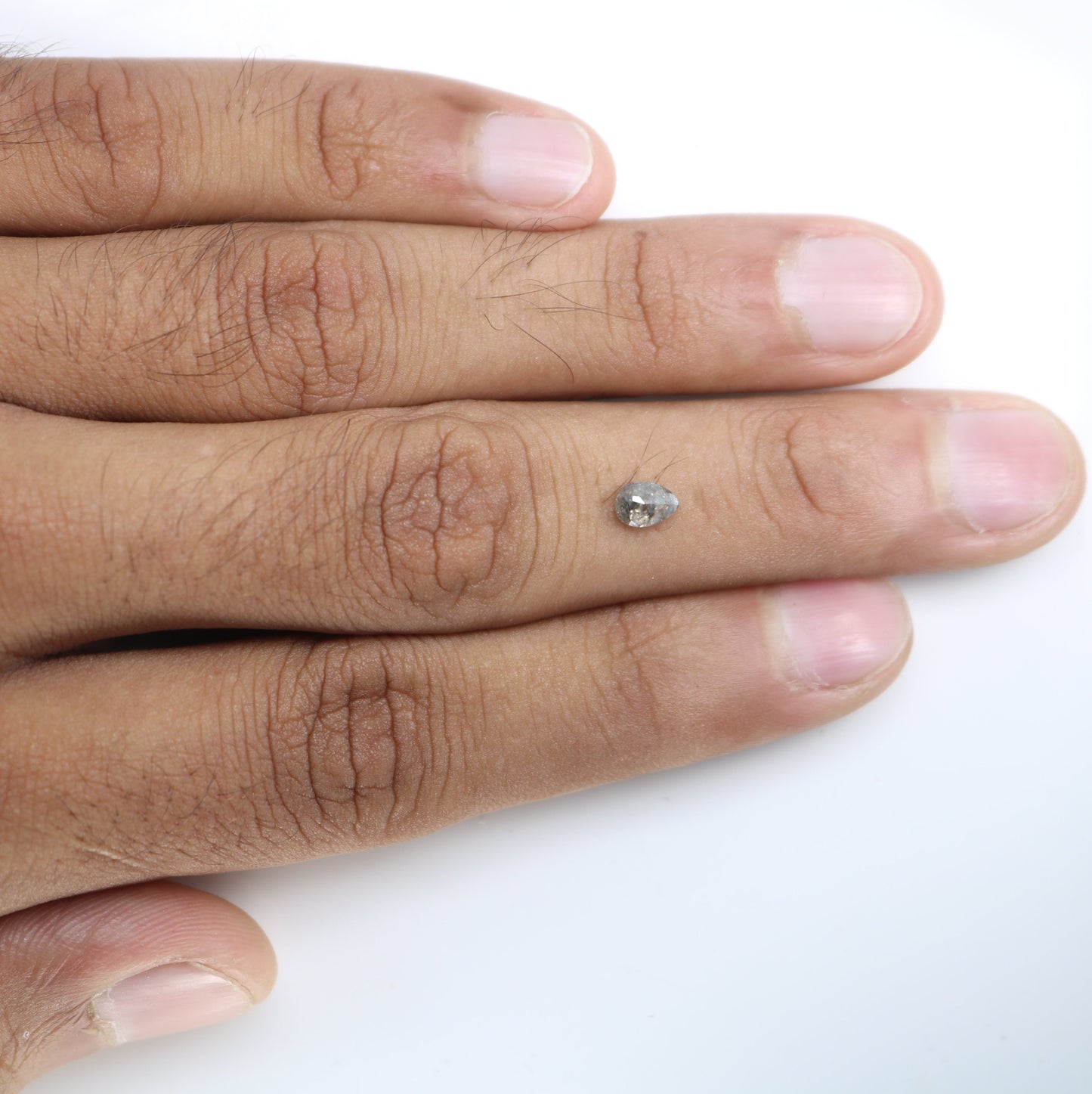 One-of-a-Kind: 0.53 Carat Pear Cut Salt & Pepper Diamond Engagement Ring
