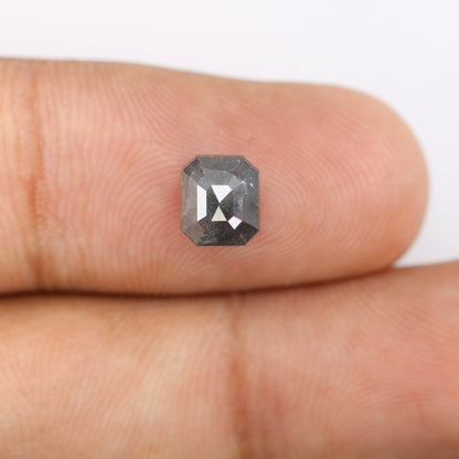 1.64 CT Emerald Cut Loose Diamond - Salt and Pepper Emerald Shape Diamond - Emerald For Wedding Ring - LABORDAY Offer - Customize Jewelry