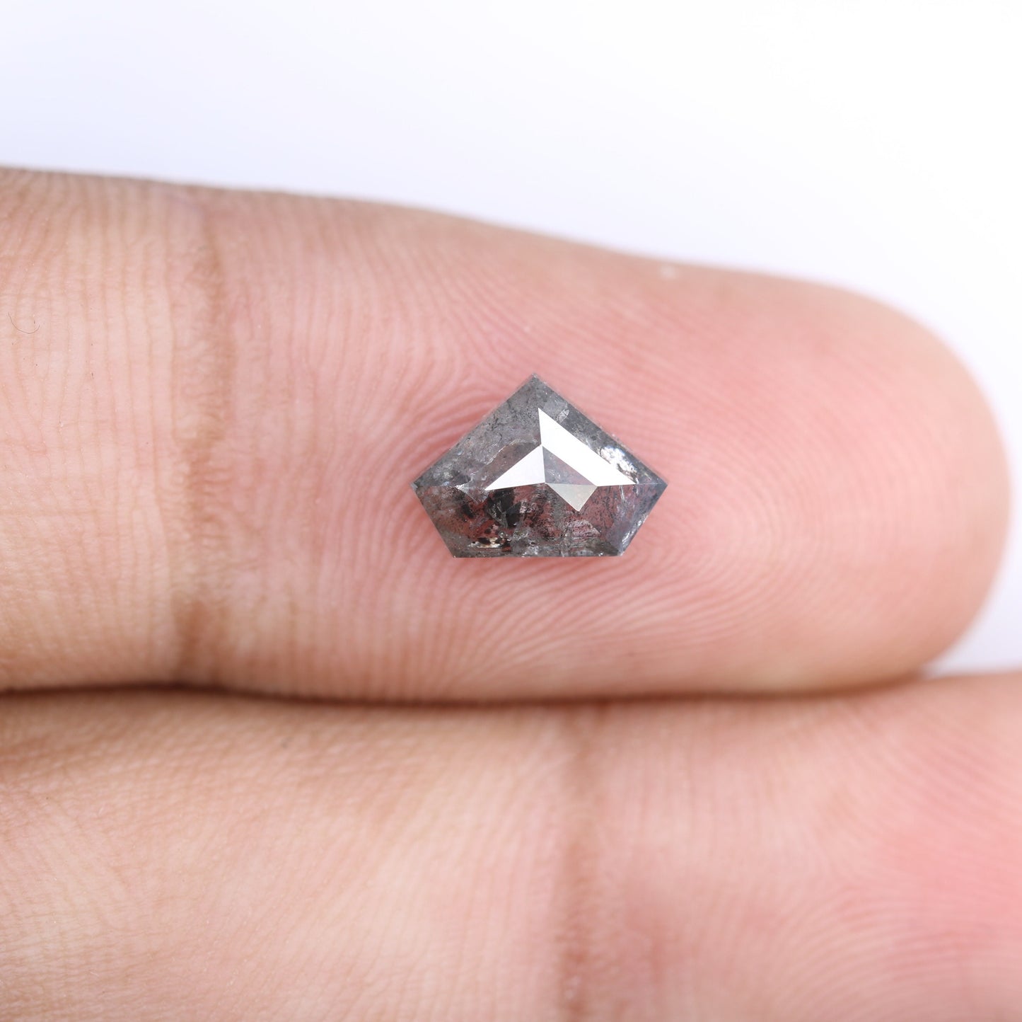 1.36 CT Unique Shield Cut Salt and Pepper Diamond For handmade necklace pendant Black/Grey crystal Diamond for Engagement Gold Ring Gift