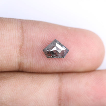 1.36 CT Unique Shield Cut Salt and Pepper Diamond For handmade necklace pendant Black/Grey crystal Diamond for Engagement Gold Ring Gift