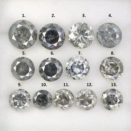 1.01 CT To 2.92 CT Salt And Pepper Round Brilliant Cut Diamond | Diamond For Sale | Round Diamond Band | Round Diamond Lot | Huge Diamond
