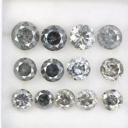 1.01 CT To 2.92 CT Salt And Pepper Round Brilliant Cut Diamond | Diamond For Sale | Round Diamond Band | Round Diamond Lot | Huge Diamond